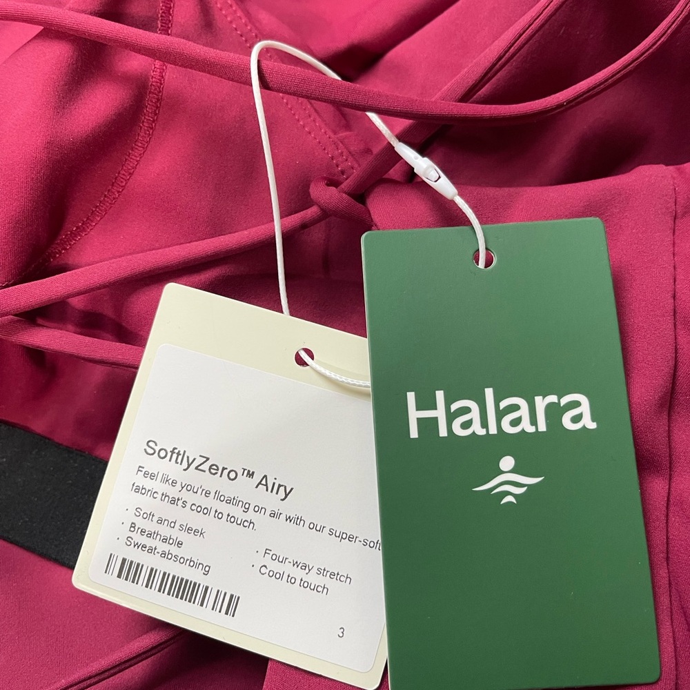 Halara SoftlyZero Airy Crossover Ruched Lace Up Bodycon Dress NWT Built-In Bra - Picture 4 of 5